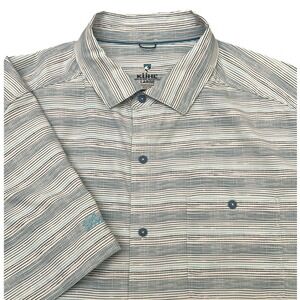 Kuhl Persuadr Short Sleeve Button Up Shirt L Striped Lightweight Quick Dry UPF